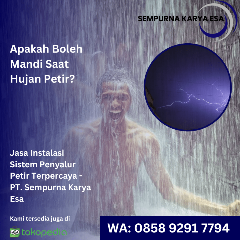 apakah boleh mandi saat hujan petir
