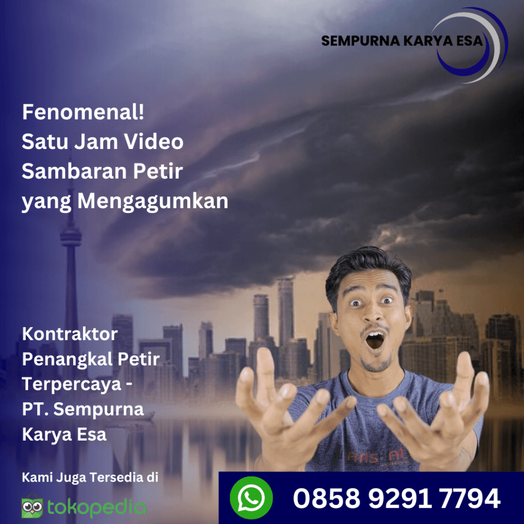 viral video sambaran petir satu jam