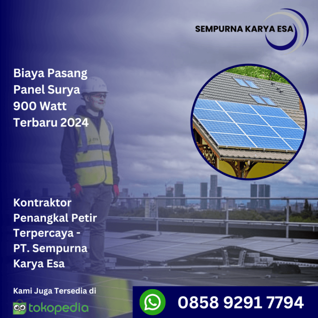 biaya pasang panel surya 900 watt di indonesia 2024
