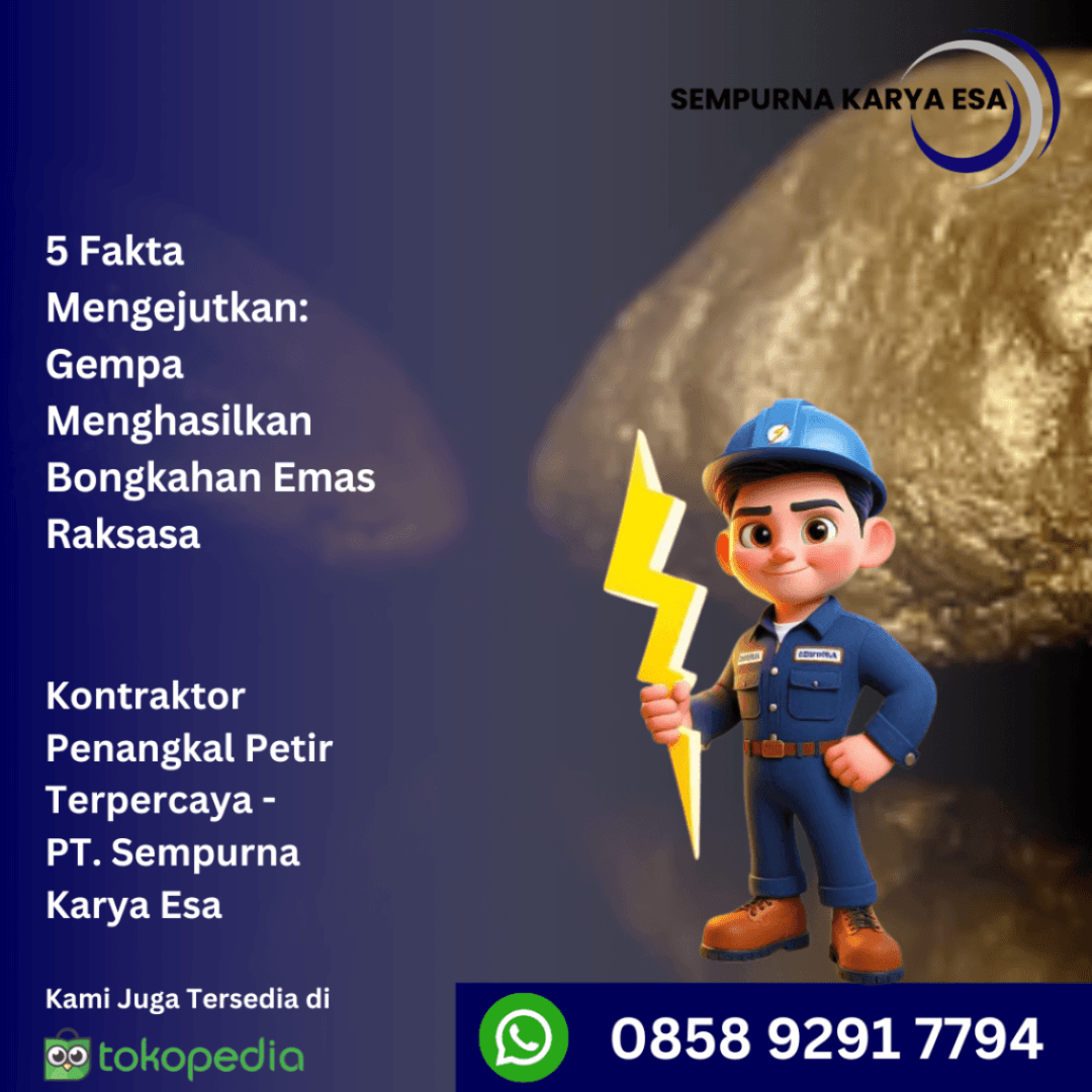 gempa menghasilkan bongkahan emas raksasa