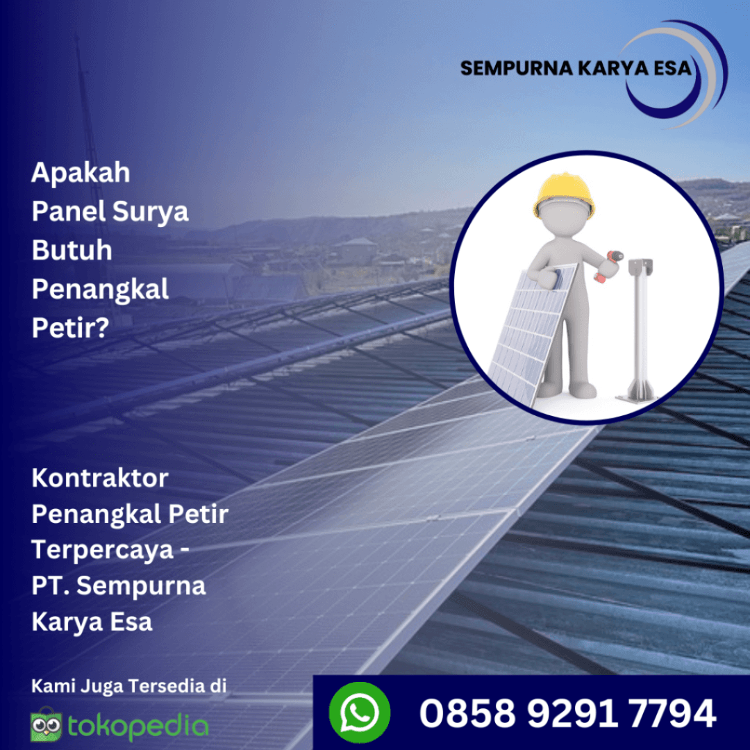apakah panel surya butuh penangkal petir