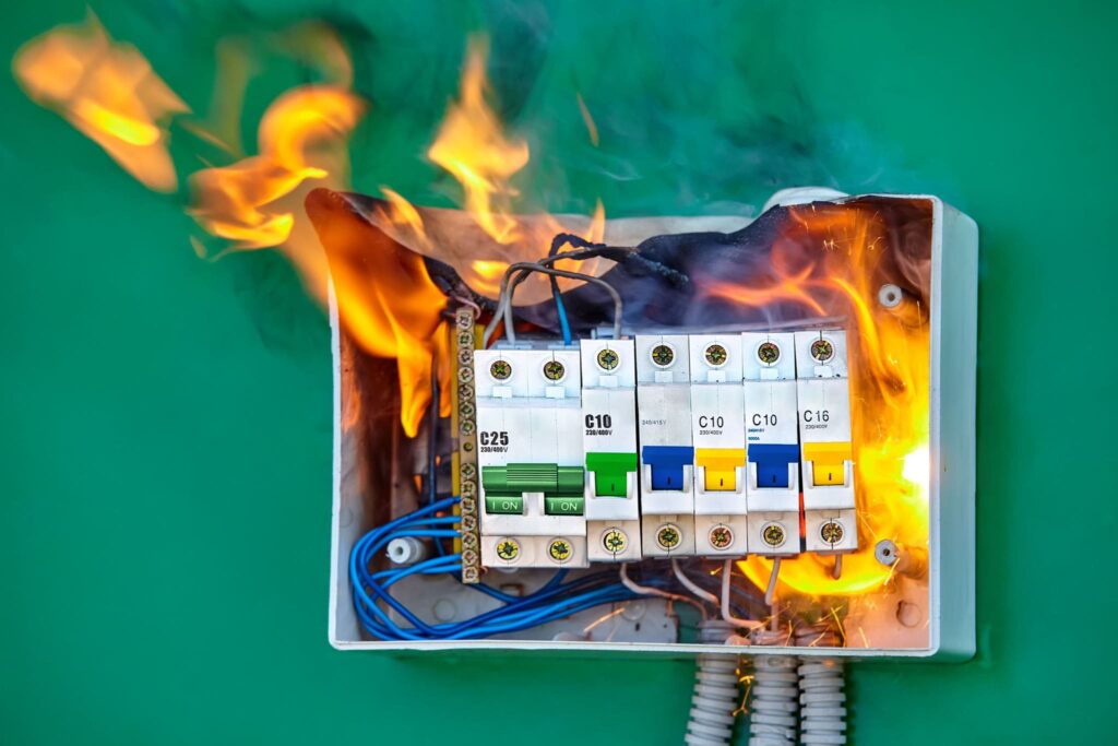 penyebab panel listrik terbakar