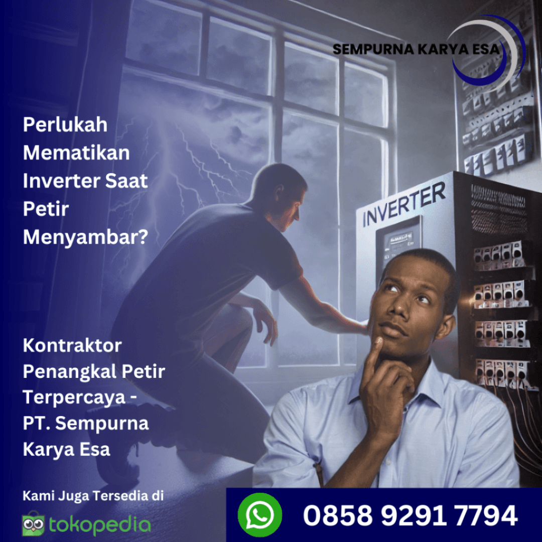 perlukah mematikan inverter saat petir menyambar