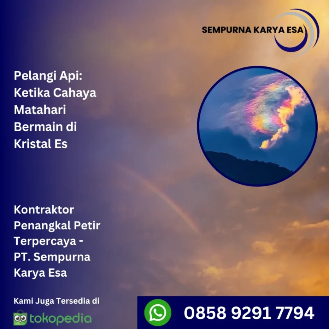 fenomena pelangi api ketika cahaya matahari bermain di kristal es