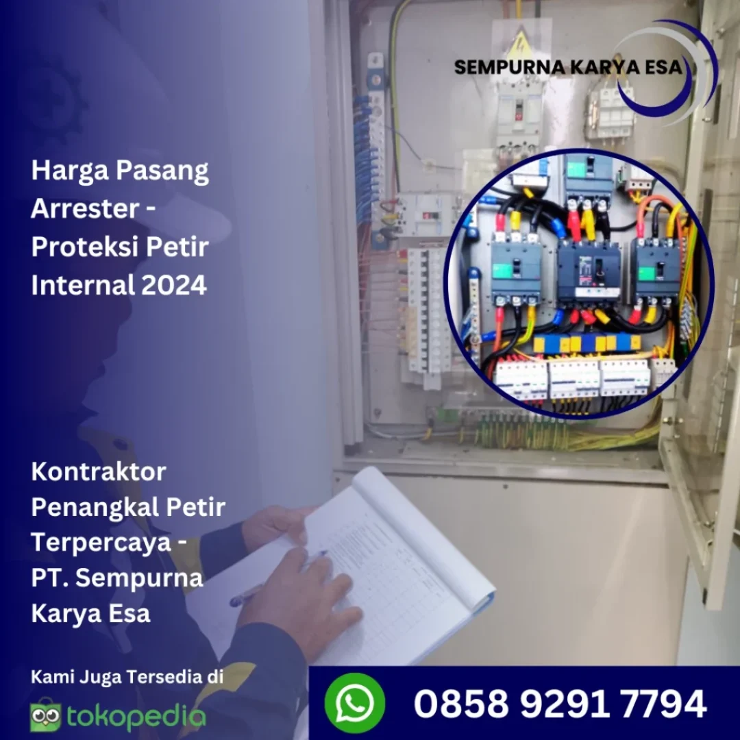 harga pasang arrester proteksi petir internal 2024