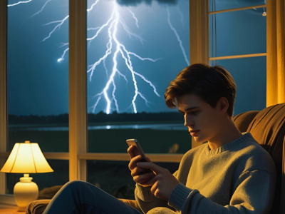 bisakah petir menyambar hp di dalam rumah