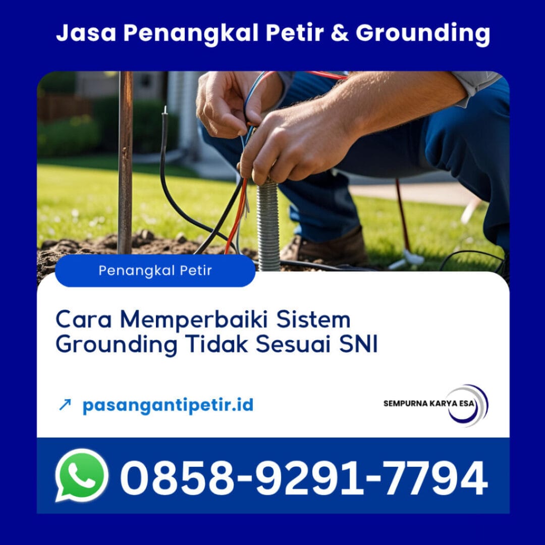 cara memperbaiki sistem grounding tidak sesuai sni jasa penangkal petir dan grounding sempurna karya esa hubungi 085892917794