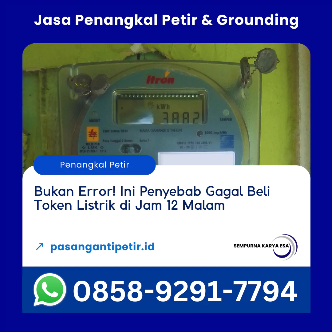 penyebab gagal beli token listrik di jam 12 malam bukan error jasa penangkal petir dan grounding pt sempurna karya esa hubungi 085892917794